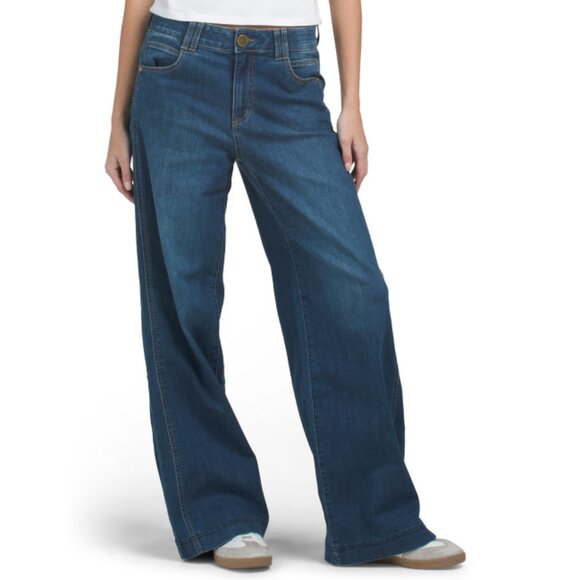 DEMOCRACY Blue Ab Technology Skyrise Double Side Seam Wide Leg Jeans - Picture 1 of 2